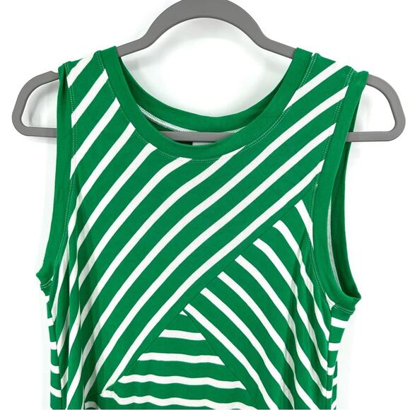 CAbi Amelia Stripe Tank Top 5758 in kelly green white Size M - Picture 2 of 5